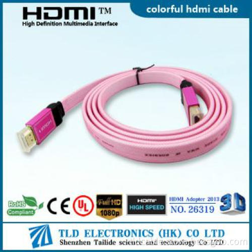 Male To Male Gold Plated Flat HDMI Cable With Ethernet
